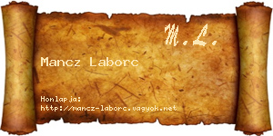 Mancz Laborc névjegykártya